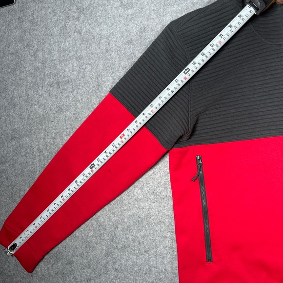 The North Face Hoodie Mens Large Red Grey Full Zip Colorblock Activewear - Picture 4 of 16